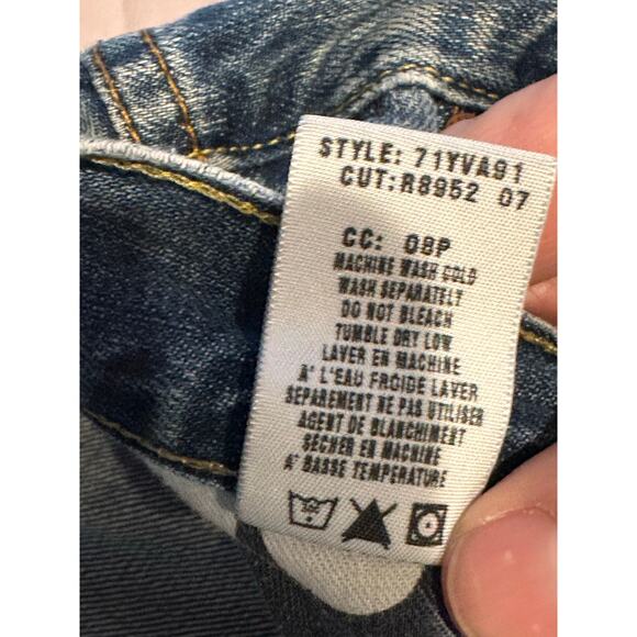 Vintage Lucky Brand Jeans Size 32 90’s Blue Fade Dungarees Cloverleaf Made USA - Picture 7 of 12